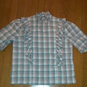 Ted Sollod plaid blouse